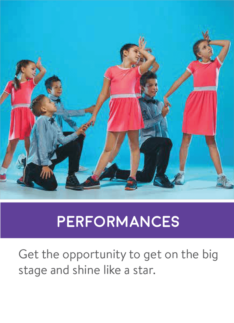 Young performers taking part in a stage performance