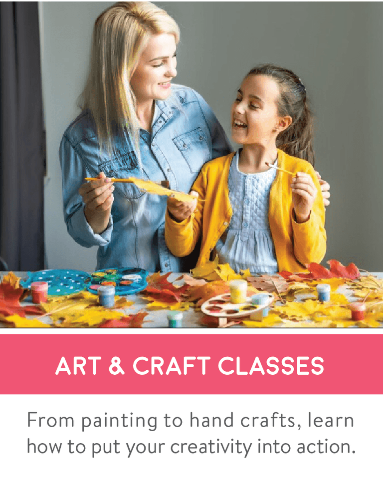 Adult and child enjoying an art and craft activity together